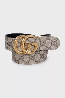 Reversible belt with brand logo