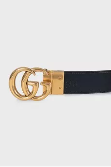 Reversible belt with brand logo