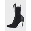 Black textile ankle boots