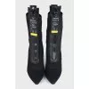 Black textile ankle boots