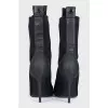 Black textile ankle boots