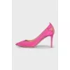 Hot pink heels with rhinestones