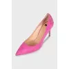Hot pink heels with rhinestones