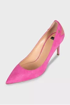 Hot pink heels with rhinestones
