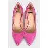 Hot pink heels with rhinestones