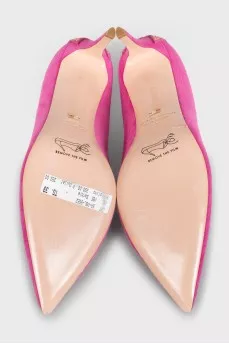 Hot pink heels with rhinestones