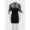 Black A-line dress with lace top