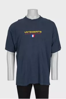 Men's oversized blue T-shirt