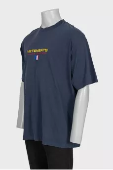 Men's oversized blue T-shirt