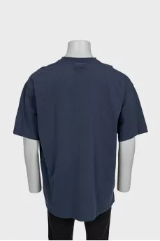 Men's oversized blue T-shirt