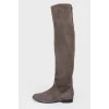 High boots with elasticated top