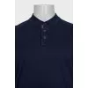 Men's blue polo shirt with elasticated sleeves