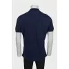 Men's blue polo shirt with elasticated sleeves