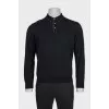 Men's black button-down jumper