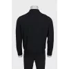 Men's black button-down jumper