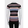 Slim-fitting T-shirt with colorful stripes