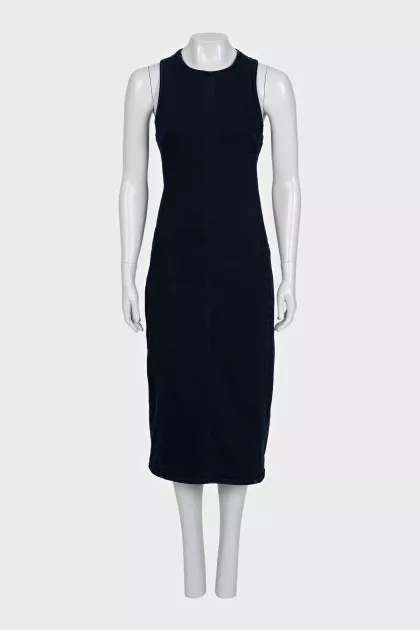 Fitted denim dress with a zipper