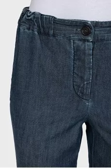 Cropped straight leg jeans with buttons