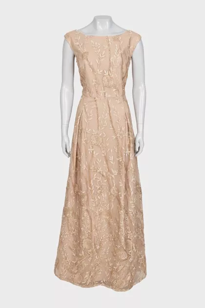 Maxi dress with gold embellishments