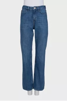 Синие джинсы loose fit на высокой посадке