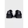 Мужские черные туфли из кожи на шнуровке