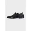 Men's black leather shoes with insert