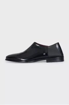 Men's black leather shoes with insert