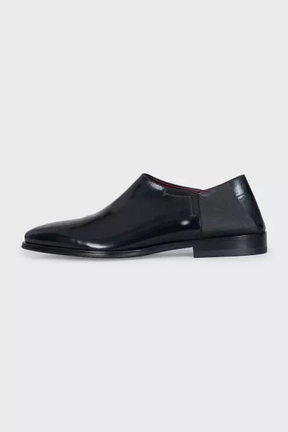 Men's black leather shoes with insert