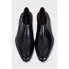 Men's black leather shoes with insert