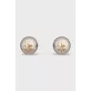Silver earrings with brand logo