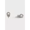 Silver earrings with brand logo