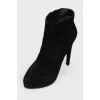 Suede ankle boots with stiletto heels