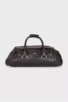 Textured leather travel bag