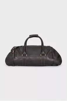 Textured leather travel bag