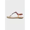 Leather flat sandals