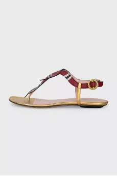 Leather flat sandals