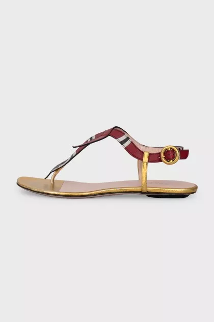 Leather flat sandals