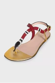 Leather flat sandals