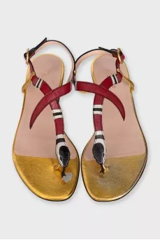 Leather flat sandals