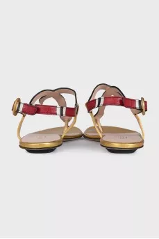 Leather flat sandals