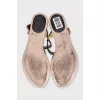Leather flat sandals