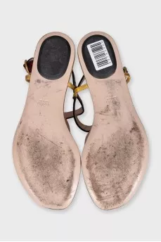 Leather flat sandals