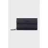 Men's leather wallet with branded embossing
