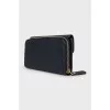 Men's leather wallet with branded embossing