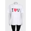 White T-shirt with a pattern