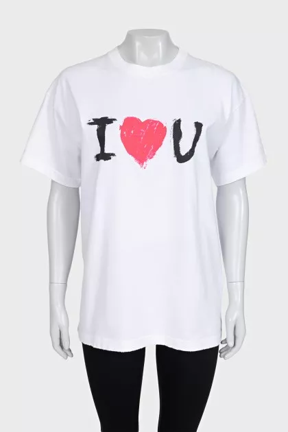 White T-shirt with a pattern