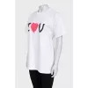 White T-shirt with a pattern