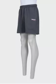Men's gray straight-leg shorts