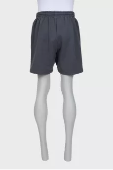 Men's gray straight-leg shorts