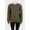 Green straight sweatshirt with tag